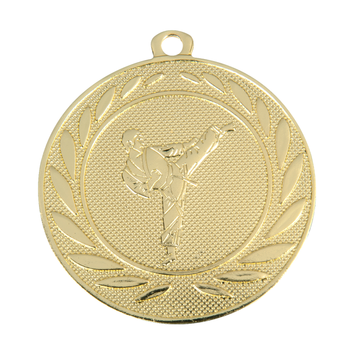 GOLD MARTIAL ARTS 50MM MEDAL 